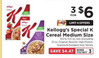Kellogg's Special K Cereal Medium Size