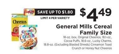 General Mills Cereal Family Size