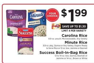 Carolina Rice, Minute Rice, Success Boil-In-Bag Rice