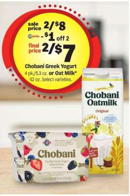 Chobani Greek Yogurt or Oat Milk
