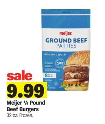 Meijer ¼ Pound Beef Burgers