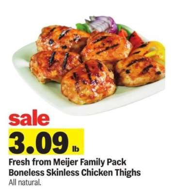 Fresh from Meijer Family Pack Boneless Skinless Chicken Thighs