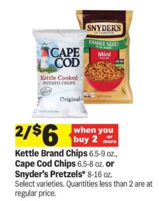 Kettle Brand Chips, Cape Cod Chips, Snyder’s Pretzels