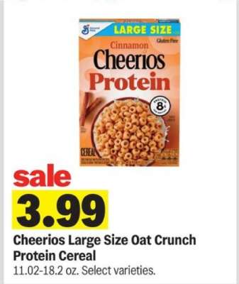 Cheerios Large Size Oat Crunch Protein Cereal
