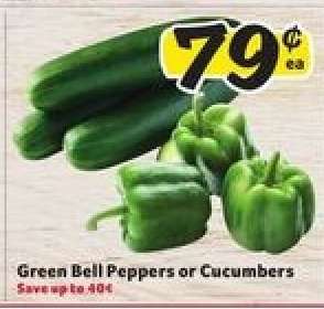 Green Bell Peppers or Cucumbers