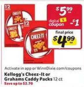 Kellogg's Cheez-It or Grahams Caddy Packs