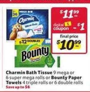 Charmin Bath Tissue or Bounty Paper Towels