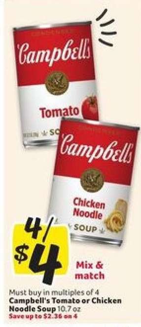Campbell's Tomato or Chicken Noodle Soup