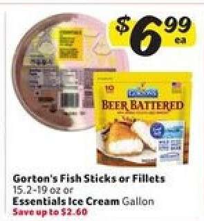 Gorton's Fish Sticks or Fillets / Essentials Ice Cream