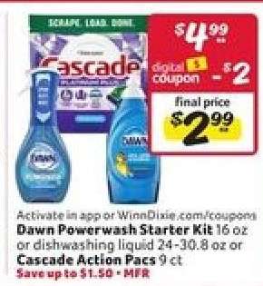 Dawn Powerwash Starter Kit or Cascade Action Pacs