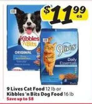 9 Lives Cat Food or Kibbles 'n Bits Dog Food