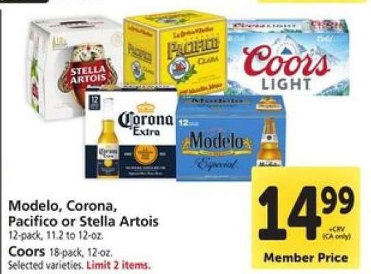 Modelo, Corona, Pacifico or Stella Artois