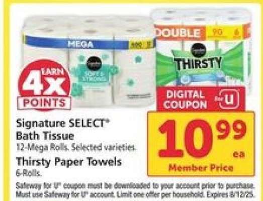 Signature SELECT Bath Tissue & Thirsty Paper Towels