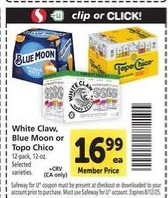 White Claw, Blue Moon or Topo Chico