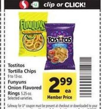 Tostitos Tortilla Chips & Funyuns Onion Flavored Rings