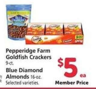 Pepperidge Farm Goldfish Crackers / Blue Diamond Almonds