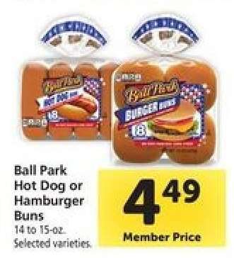 Ball Park Hot Dog or Hamburger Buns