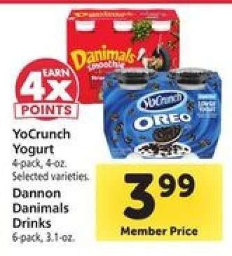 YoCrunch Yogurt / Dannon Danimals Drinks