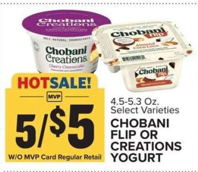 Chobani Flip or Creations Yogurt