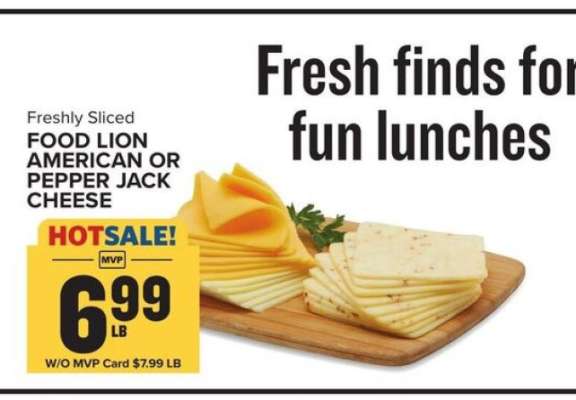 Food Lion American or Pepper Jack Cheese
