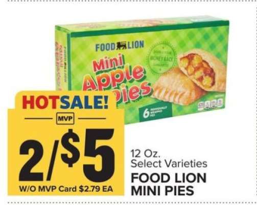 FOOD LION MINI PIES