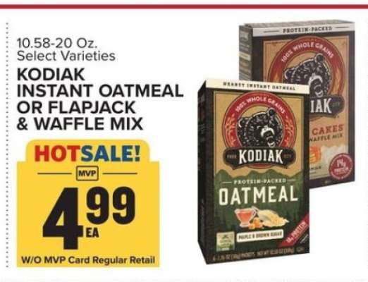 Kodiak Instant Oatmeal or Flapjack & Waffle Mix