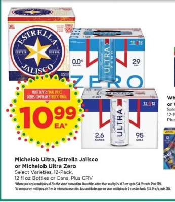 Michelob Ultra, Estrella Jalisco or Michelob Ultra Zero