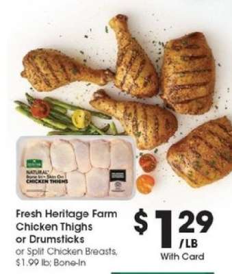 Fresh Heritage Farm Chicken Thighs or Drumsticks