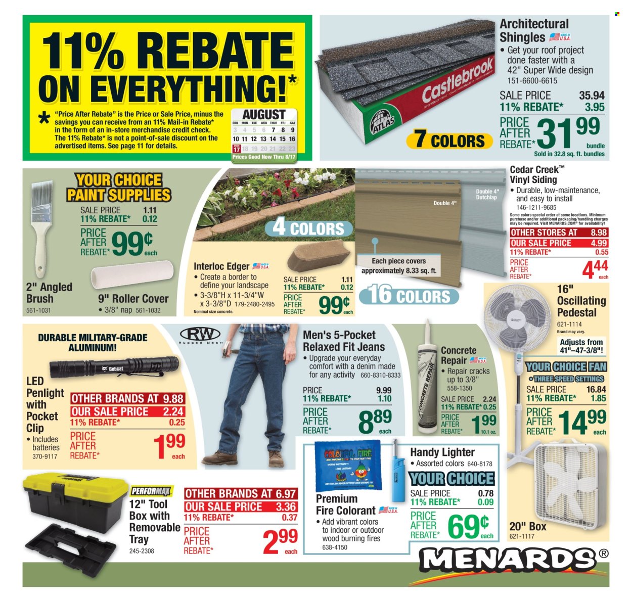 Menards ad - 08/07/2025 - 08/17/2025. Page 1