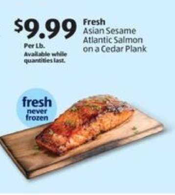 Fresh Asian Sesame Atlantic Salmon on a Cedar Plank