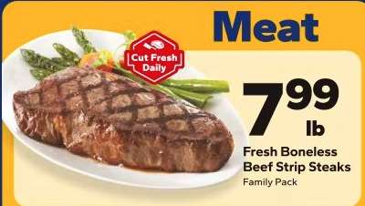 Fresh Boneless Beef Strip Steaks