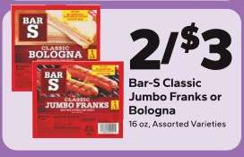 Bar-S Classic Jumbo Franks or Bologna