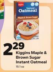 Kiggins Maple & Brown Sugar Instant Oatmeal