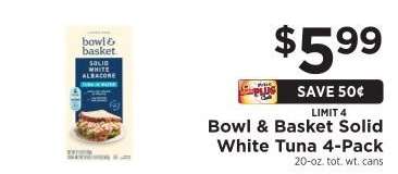 Bowl & Basket Solid White Tuna 4-Pack
