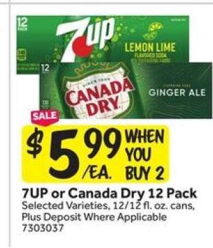 7UP or Canada Dry 12 Pack