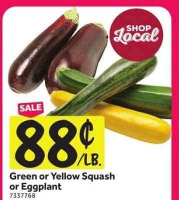 Green or Yellow Squash or Eggplant