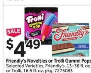 Friendly's Novelties or Trolli Gummi Pops