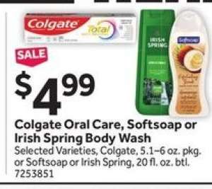 Colgate Oral Care, Softsoap or Irish Spring Body Wash