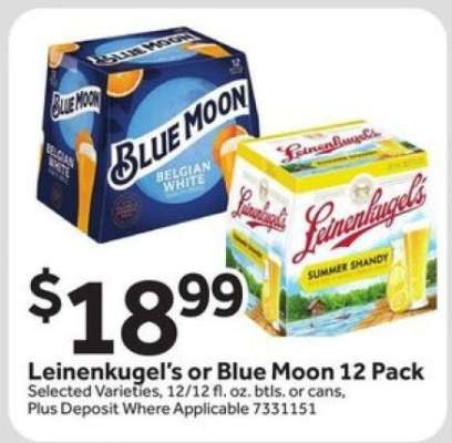 Leinenkugel's or Blue Moon 12 Pack