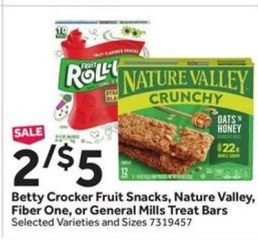 Betty Crocker Fruit Snacks, Nature Valley, Fiber One, or General Mills Treat Bars