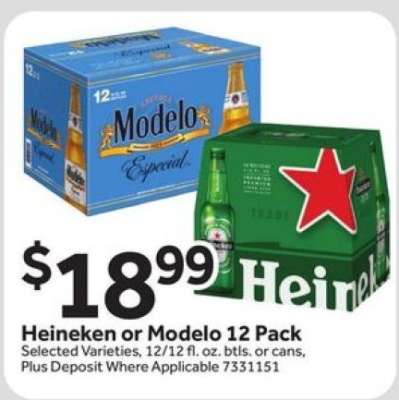 Heineken or Modelo 12 Pack