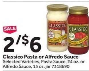 Classico Pasta or Alfredo Sauce