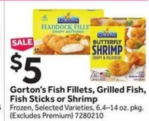 Gorton's Fish Fillets, Grilled Fish, Fish Sticks or Shrimp