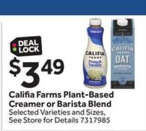 Califia Farms Plant-Based Creamer or Barista Blend