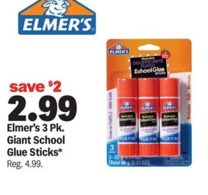 Elmer's 3 Pk. Giant School Glue Sticks