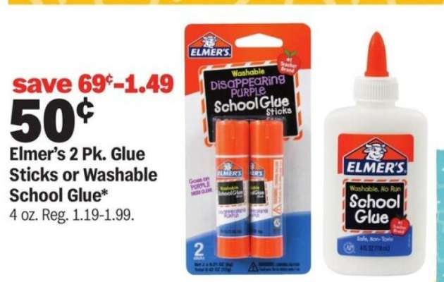 Elmer's 2 Pk. Glue Sticks or Washable School Glue
