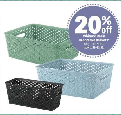 Whitmor Resin Decorative Baskets