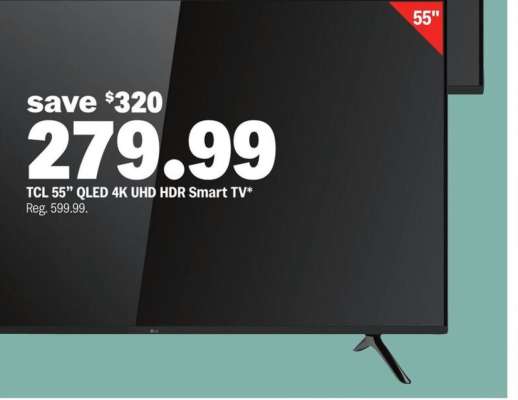 TCL 55” QLED 4K UHD HDR Smart TV