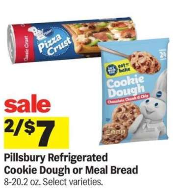 Pillsbury Refrigerated Cookie Dough or Meal Bread