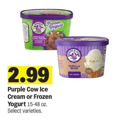 Purple Cow Ice Cream or Frozen Yogurt
